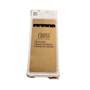 Cross 8513‎ Ball Pen Refills Medium Point Black Ink Vintage 11 Pack Bulk Box